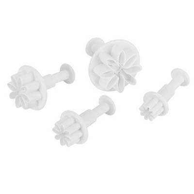 Blumenform Fondant Cake Cookie Kolbenschneider, 4 Stcs -Kuchen -Dekoration Backwerkzeugform mit Einzigartiger Handpresse, für Multifunktionale DIY -Kekse Cupcake Fondant, Plastik, Plastik von Aramox